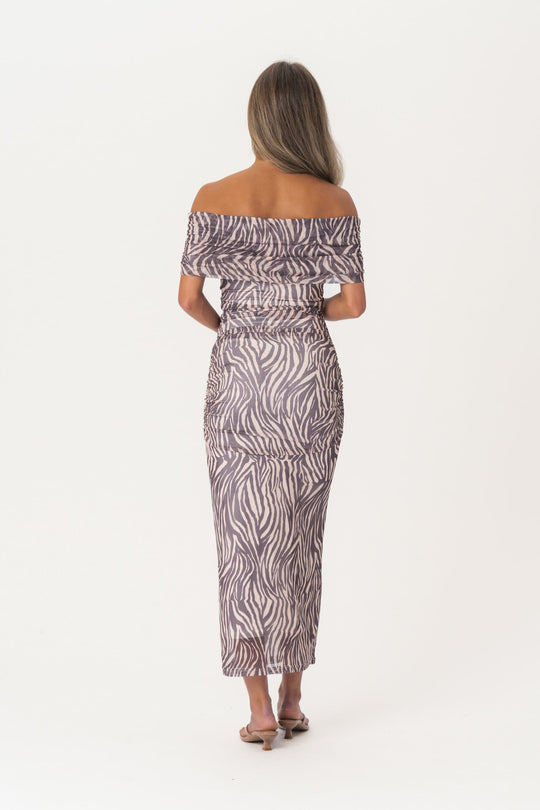 AmiraIC Meshkleid - Braunem Zebramuster