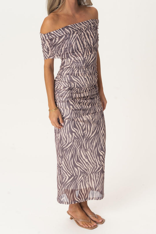 AmiraIC Meshkleid - Braunem Zebramuster