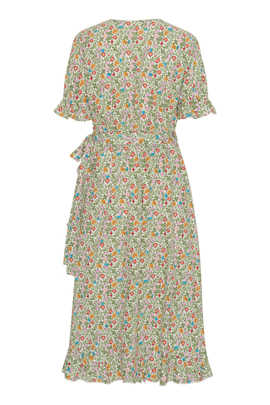 NaomiIC Langes Kleid - Grüner Blumenmuster