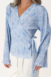 OfeliaIC Wickelbluse - Hellblaues Blumenmuster