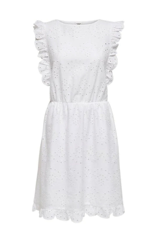 JDYTia Kurzes Spitzenkleid - Weiss