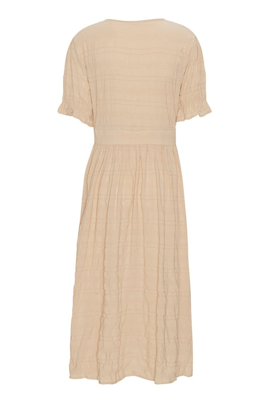 AdelIC Langes Kurzarm Kleid - Beige