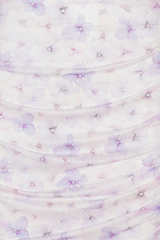 LilyIC Mesh Kleid - Lavendel Blumenmuster