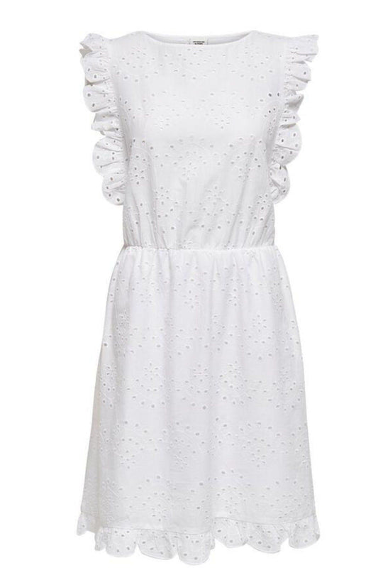 Tia Short Lace Dress - White