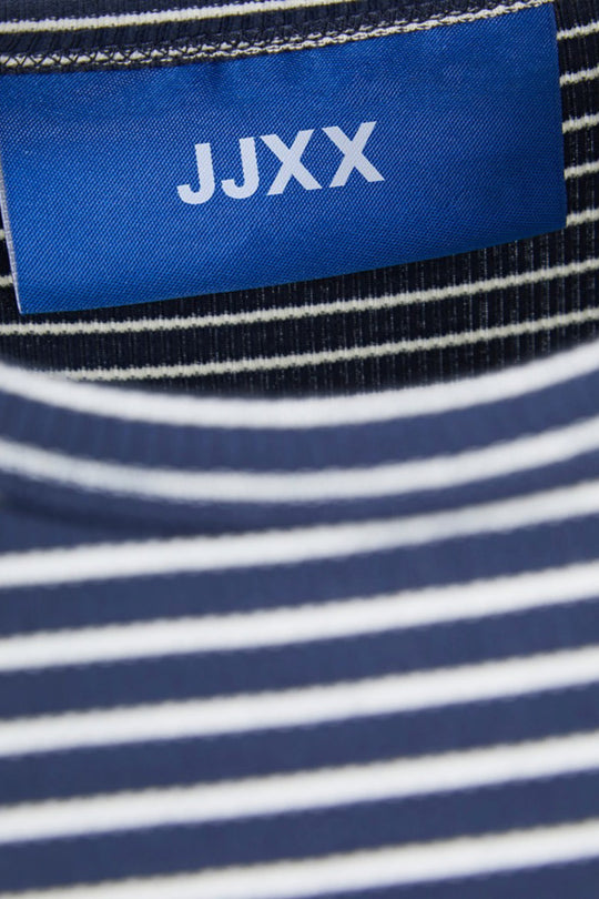 JXFreya Bluse - Blau Mit Schwarzen Streifen
